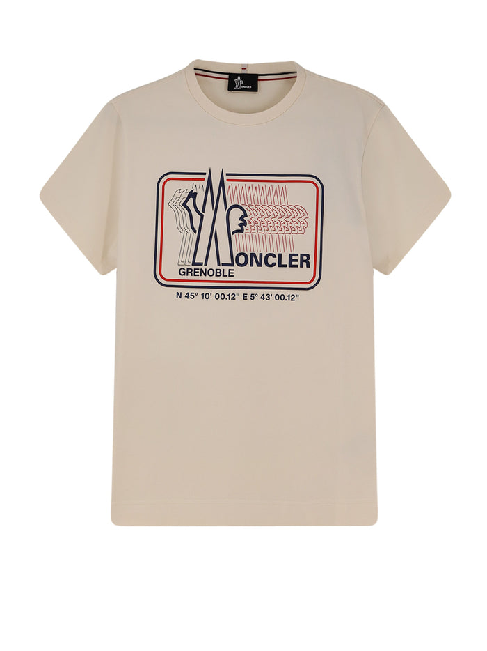 Moncler Grenoble T-Shirts And Polos White Cotone