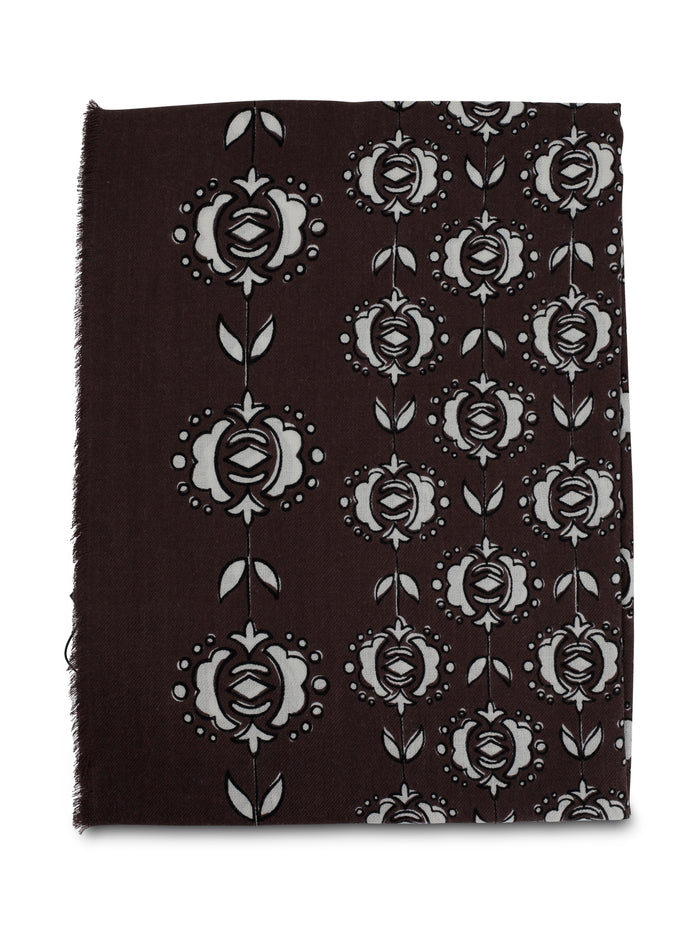 Max Mara Weekend Scarfs Brown 80 % Lana Seta