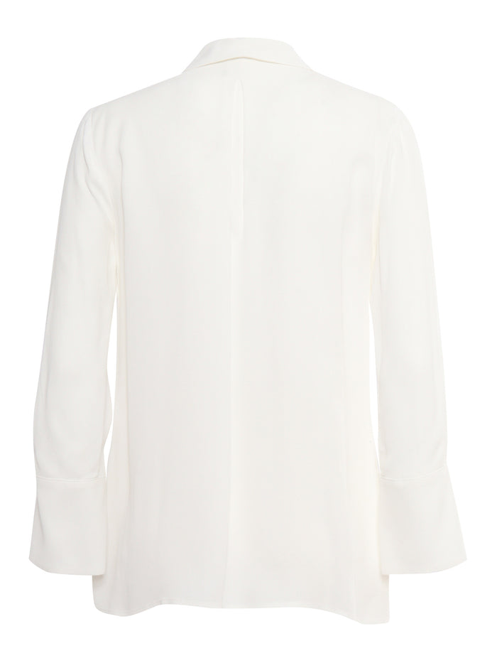 Long Sleeve Viscose Shirt White