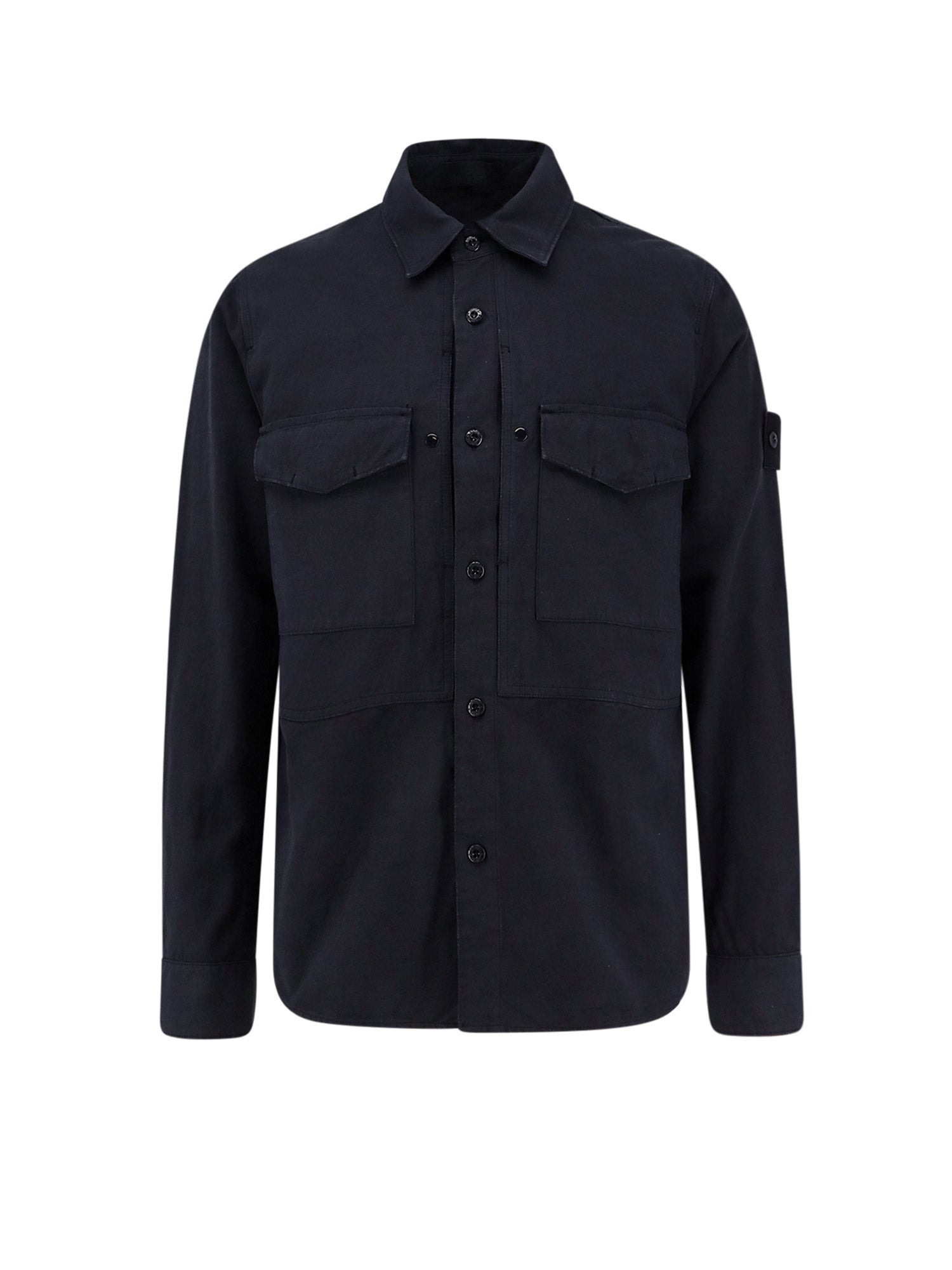 Stone Island Shirts Blue Cotone Lino