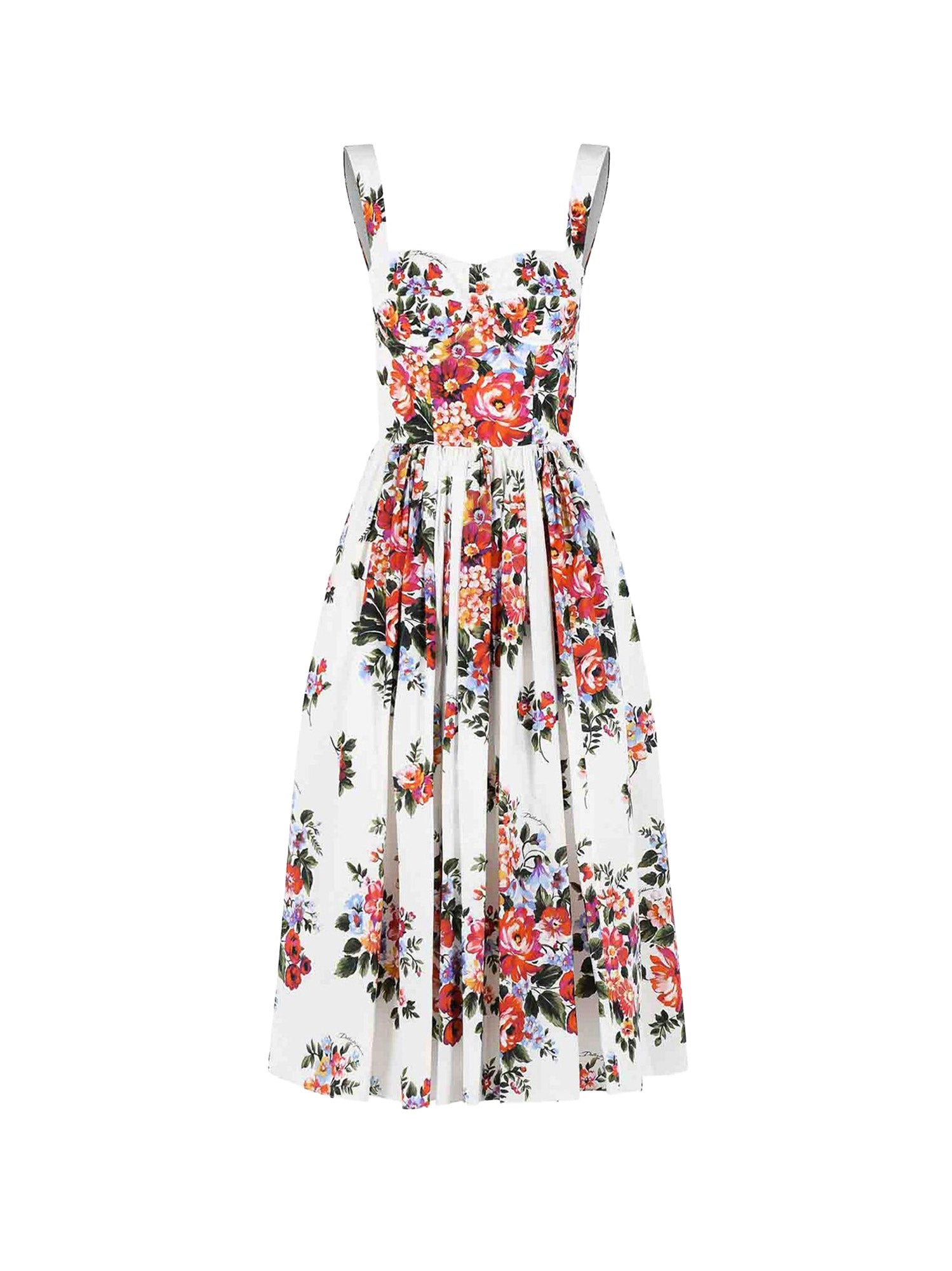 Dolce & Gabbana Dresses Mazzfiori Bianco Cotone