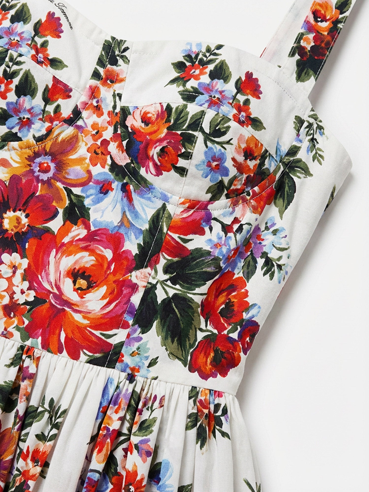 Dolce & Gabbana Dresses Mazzfiori Bianco Cotone