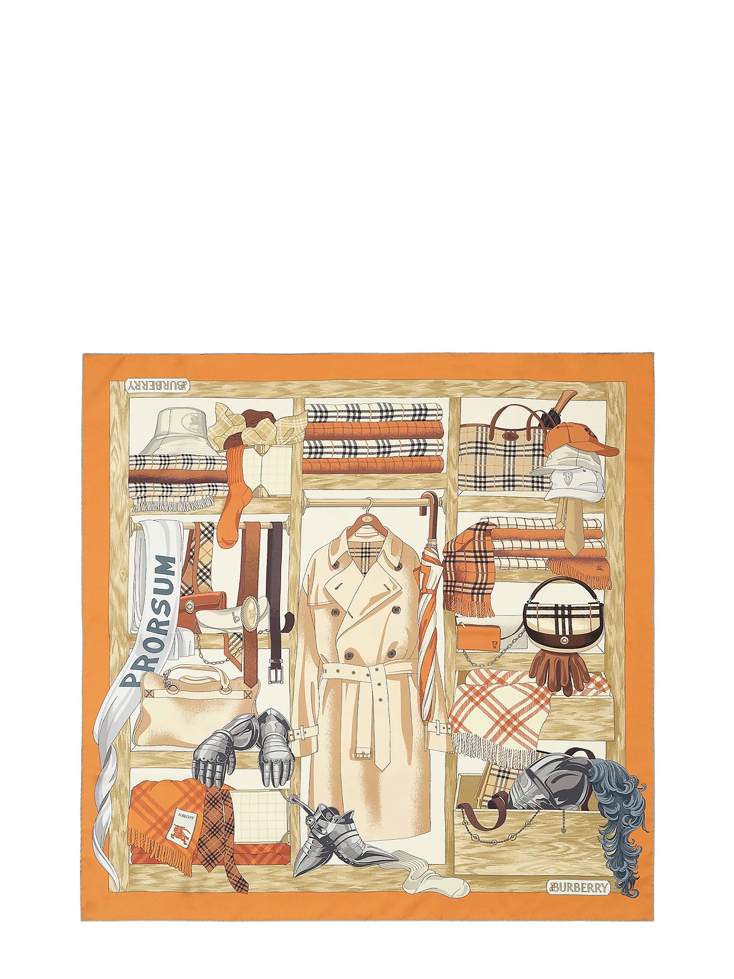Burberry Scarfs Pumpkinorange Seta