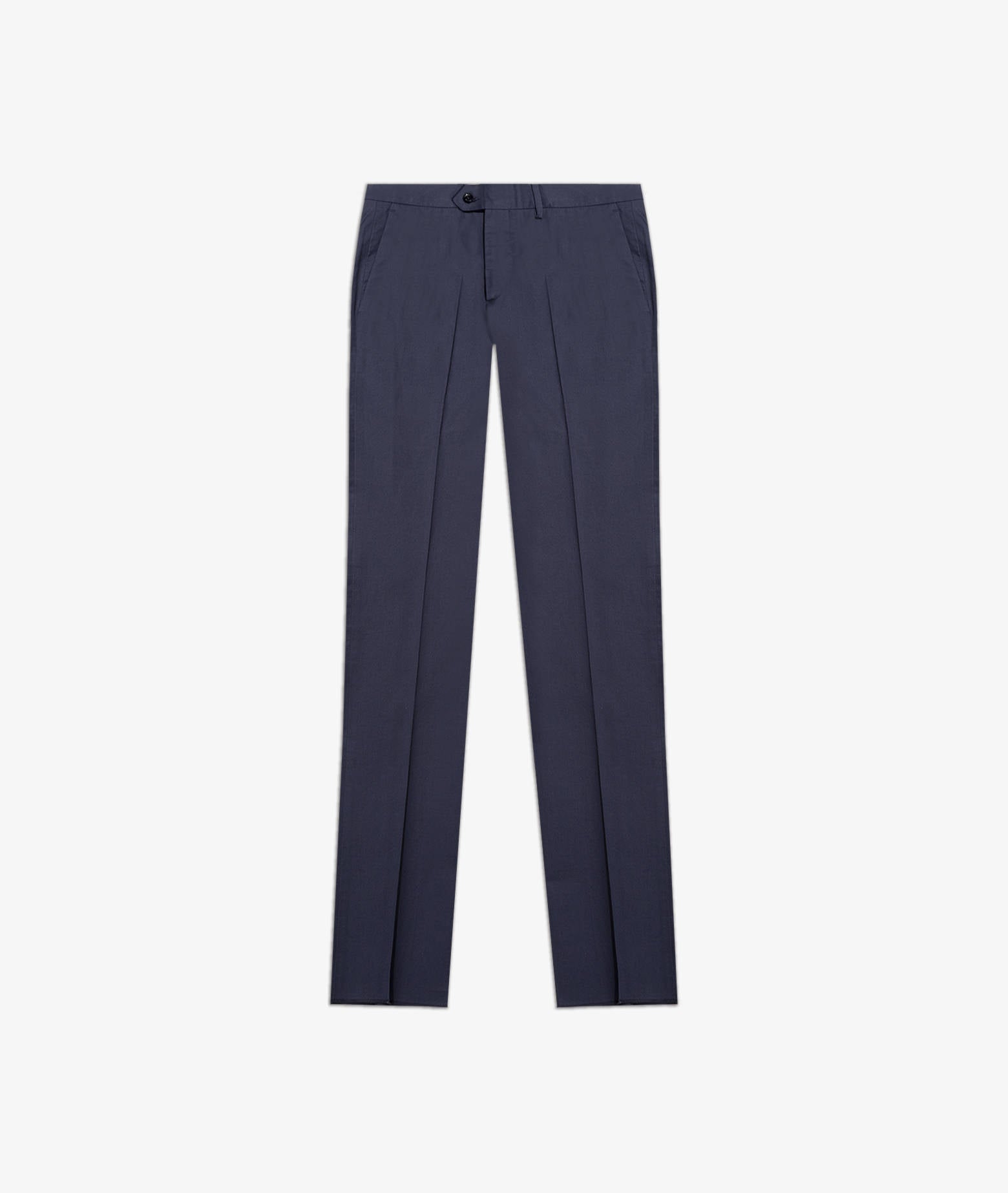 Cotton Chino Barthelemy Blue Trousers No Pinces