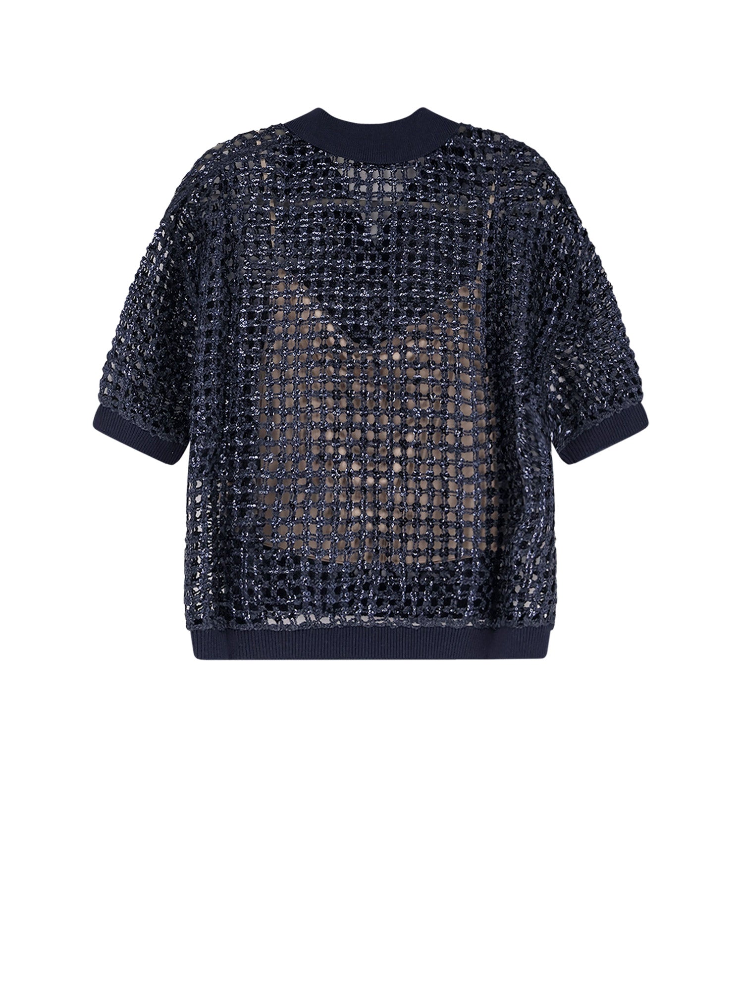 Brunello Cucinelli Sweaters Cool Blue Seta Lino