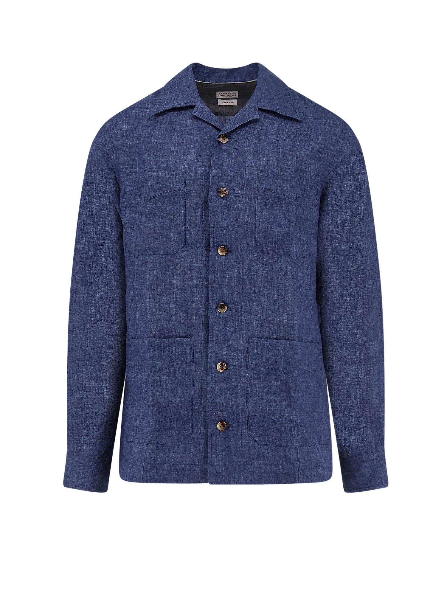 Brunello Cucinelli Shirts Blue Lino