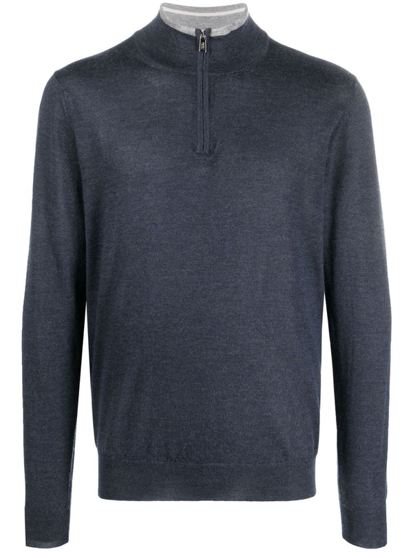 Fedeli Cashmere 70% sweater in charcoal