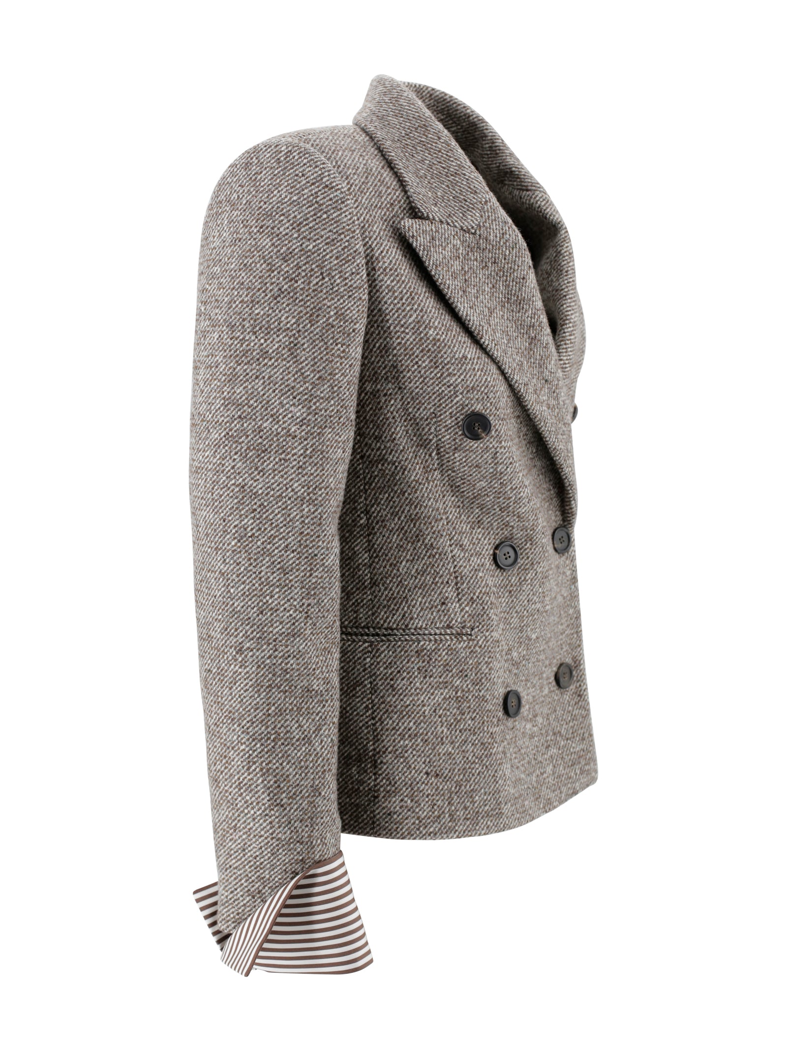 Brunello Cucinelli Jackets Marrone Lana Seta Poliammide