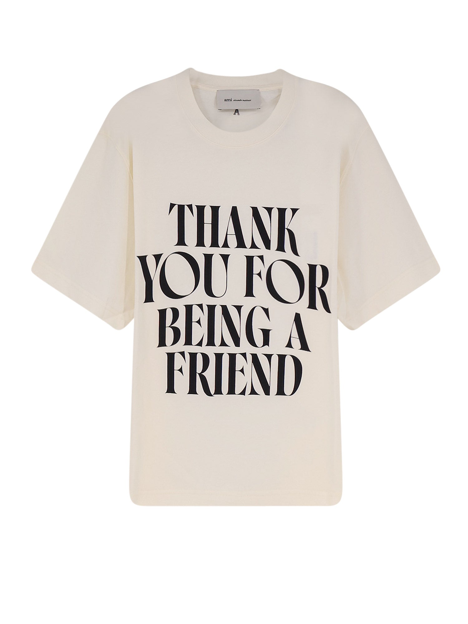 Ami Paris T-shirts and Polos Blanc Creme Cotone