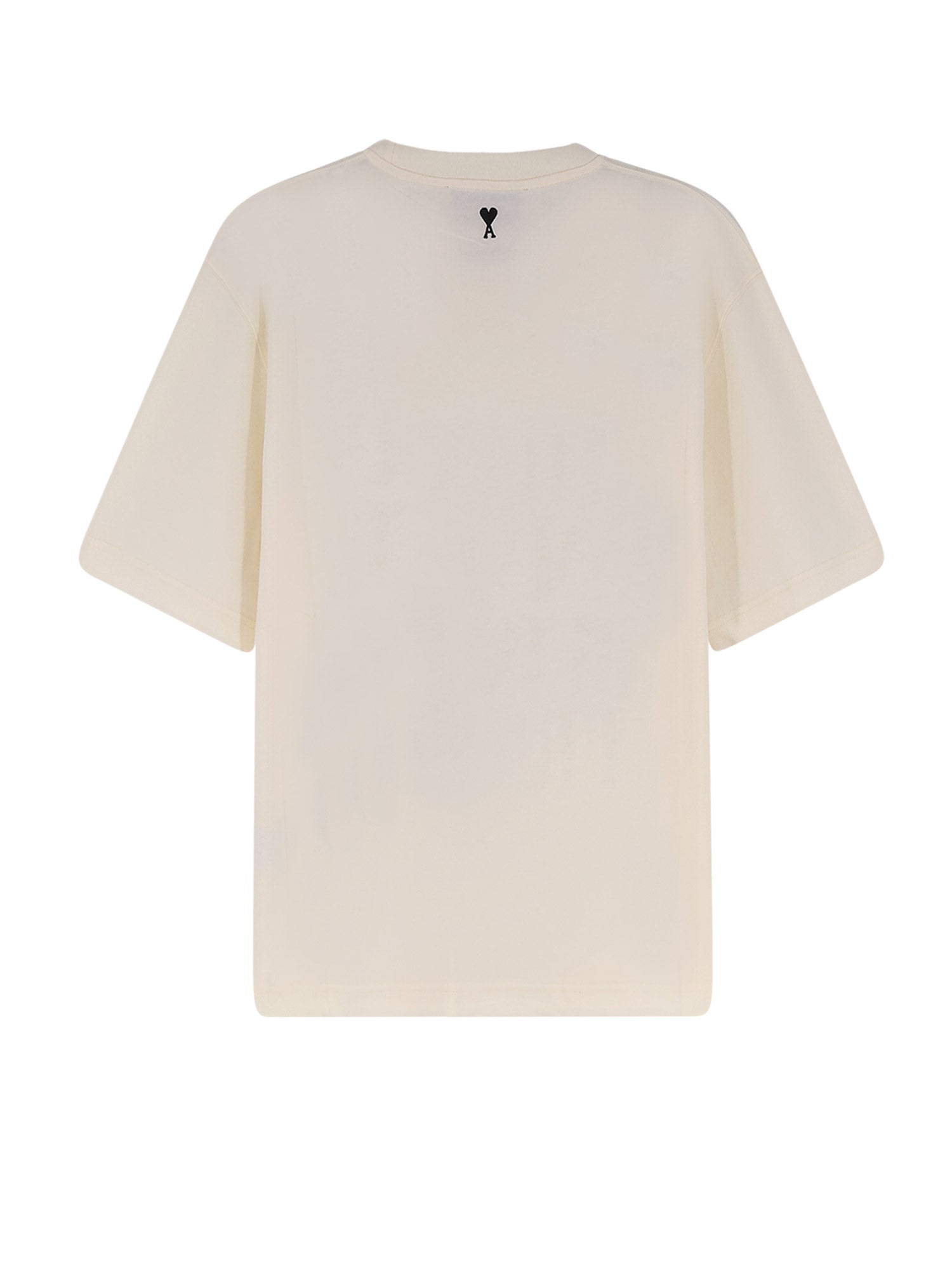 Ami Paris T-shirts and Polos Blanc Creme Cotone
