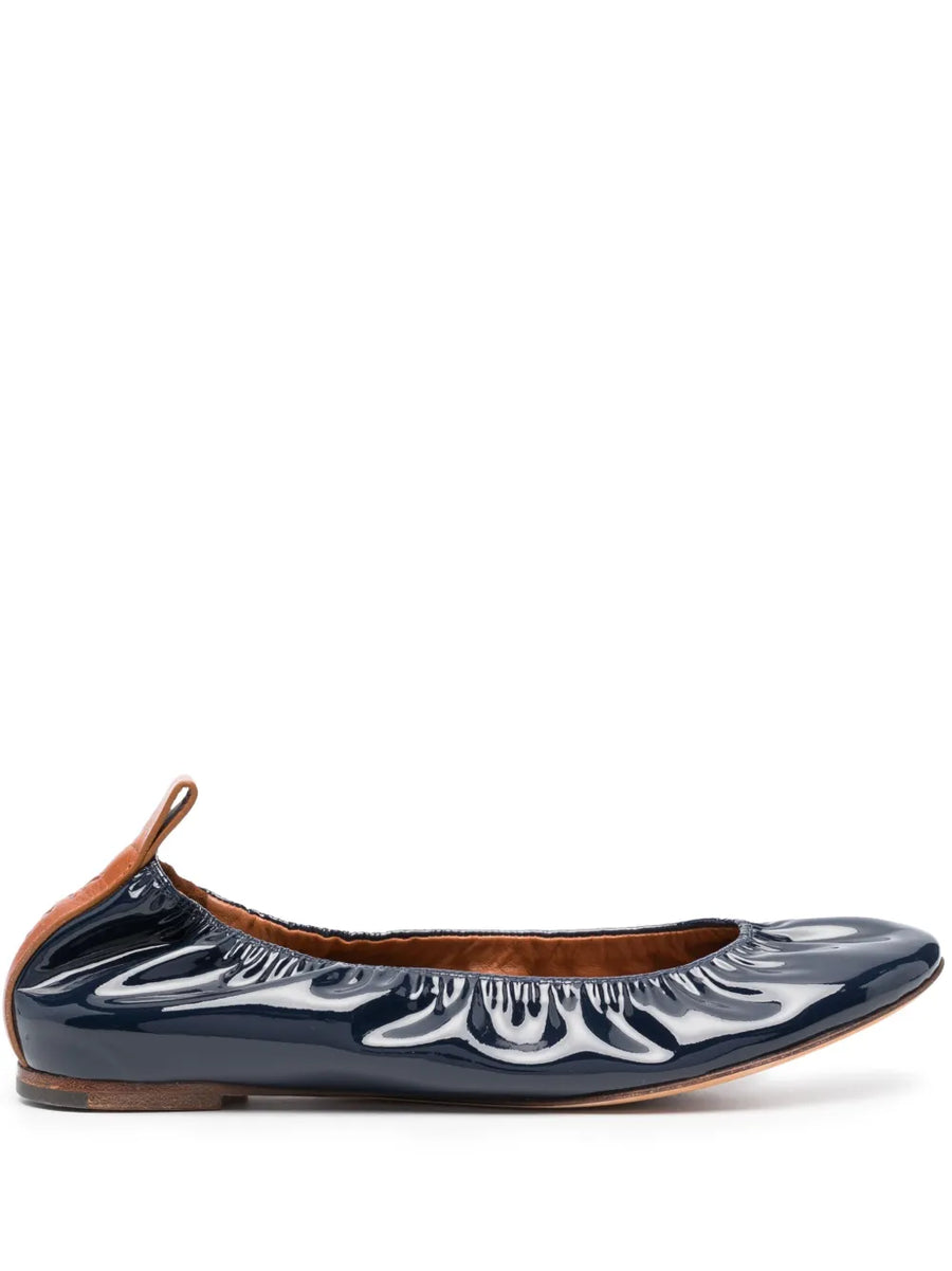 Lanvin Patent leather upper ballerina flat in navy