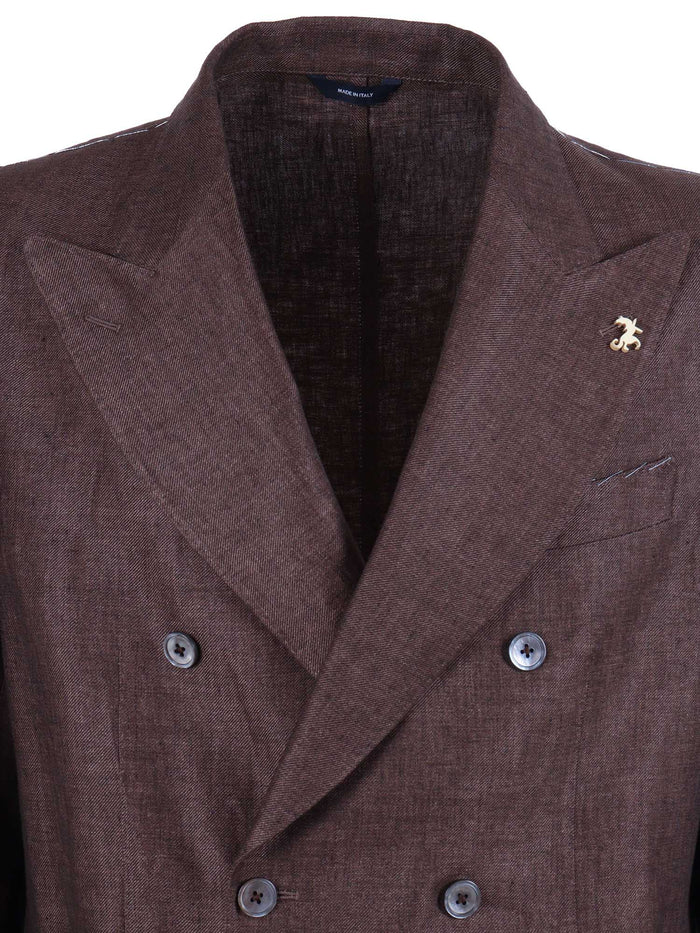 Zero Gravity Suit Brown Linen Single Breasted Dress
