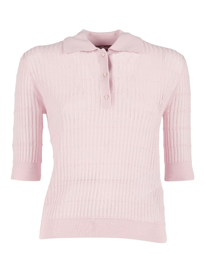 SWEATER Pink Silk Wool Crewneck