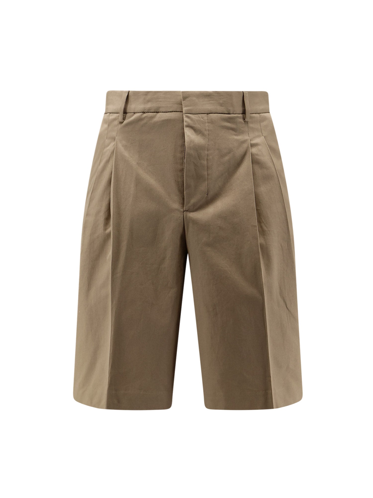 Ami Paris Shorts Beige Taupe Lana Vergine