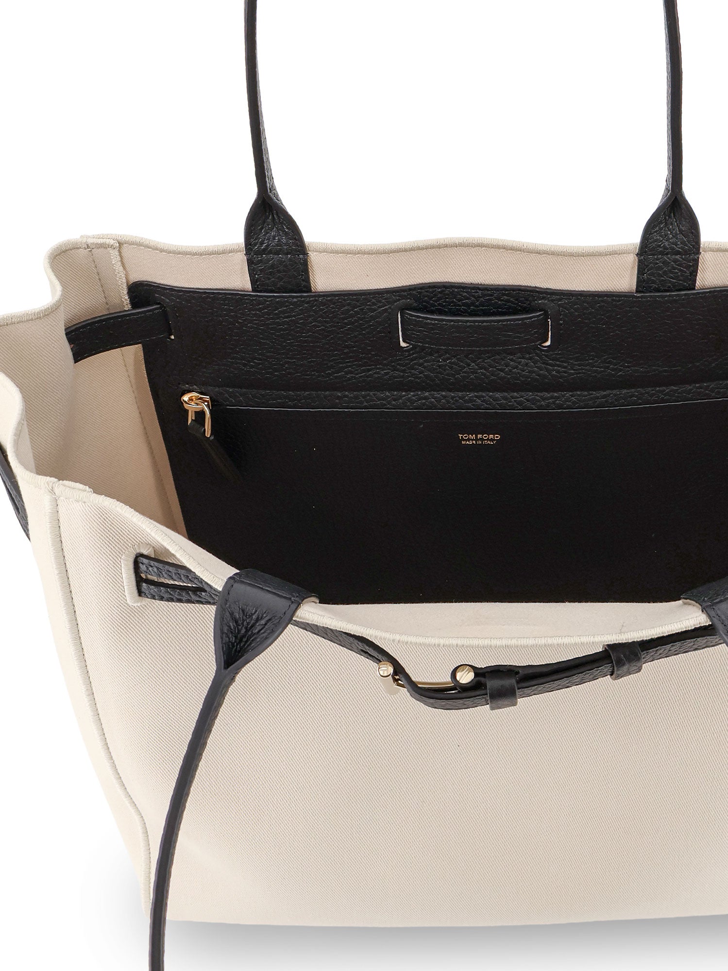 Tom Ford Bags Ecrublack Canvas/pelle