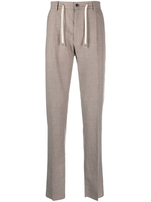 Manzoni24 Wool 100% trousers in taupe