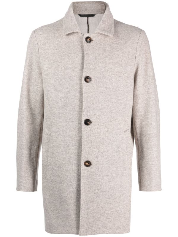 Manzoni24 Outer: Virgin Wool 70% coat in beige