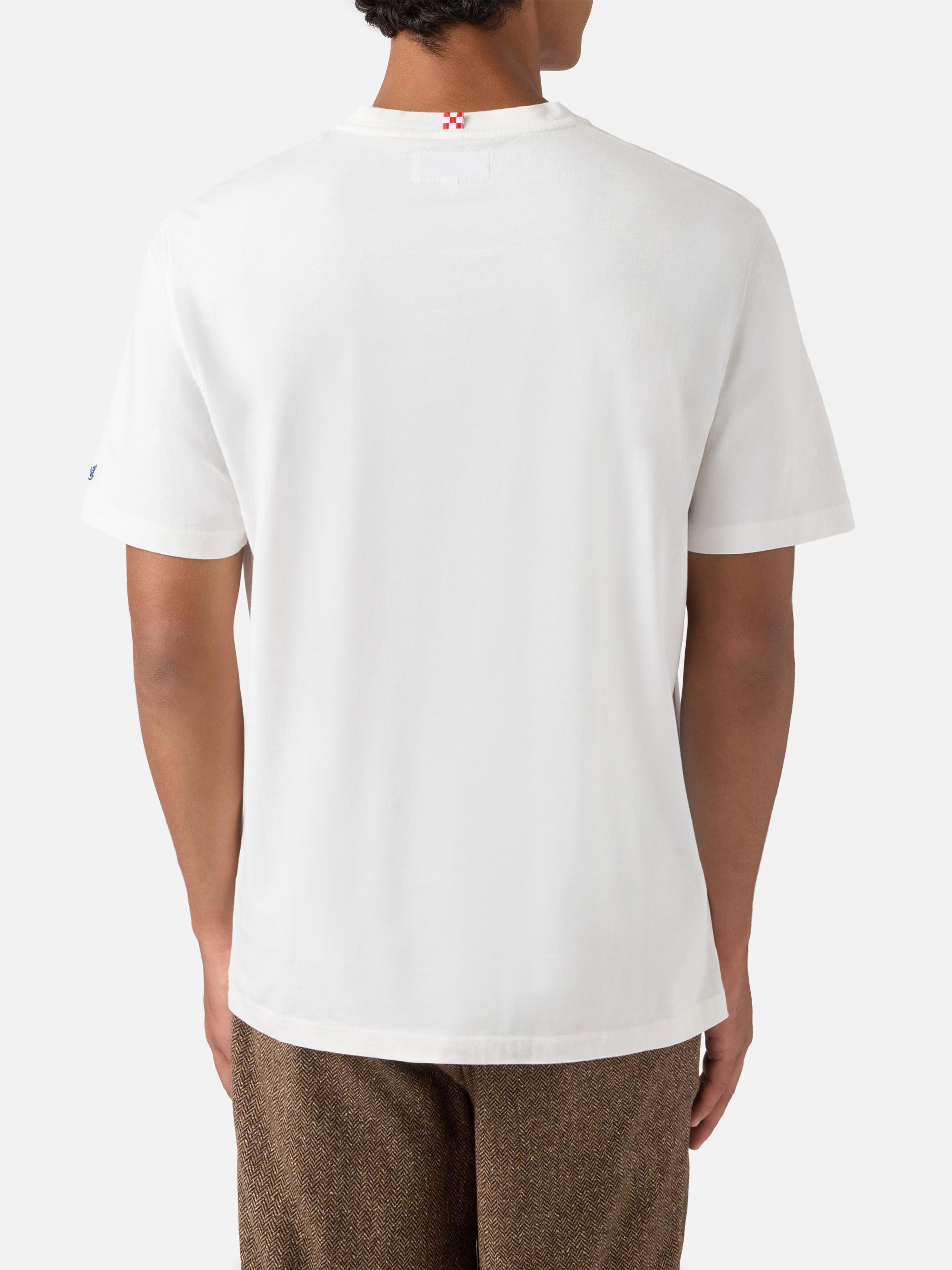 Arnott Cotton T-Shirt White With Ce La Farò Anche Sta Vodka Embroidery