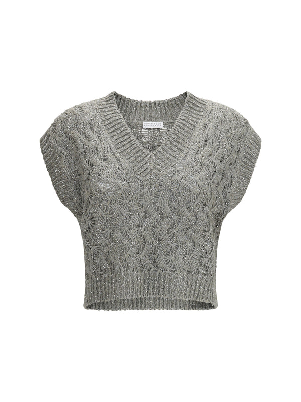 Silk Blend Sequined Vest Rosemary Knitwear