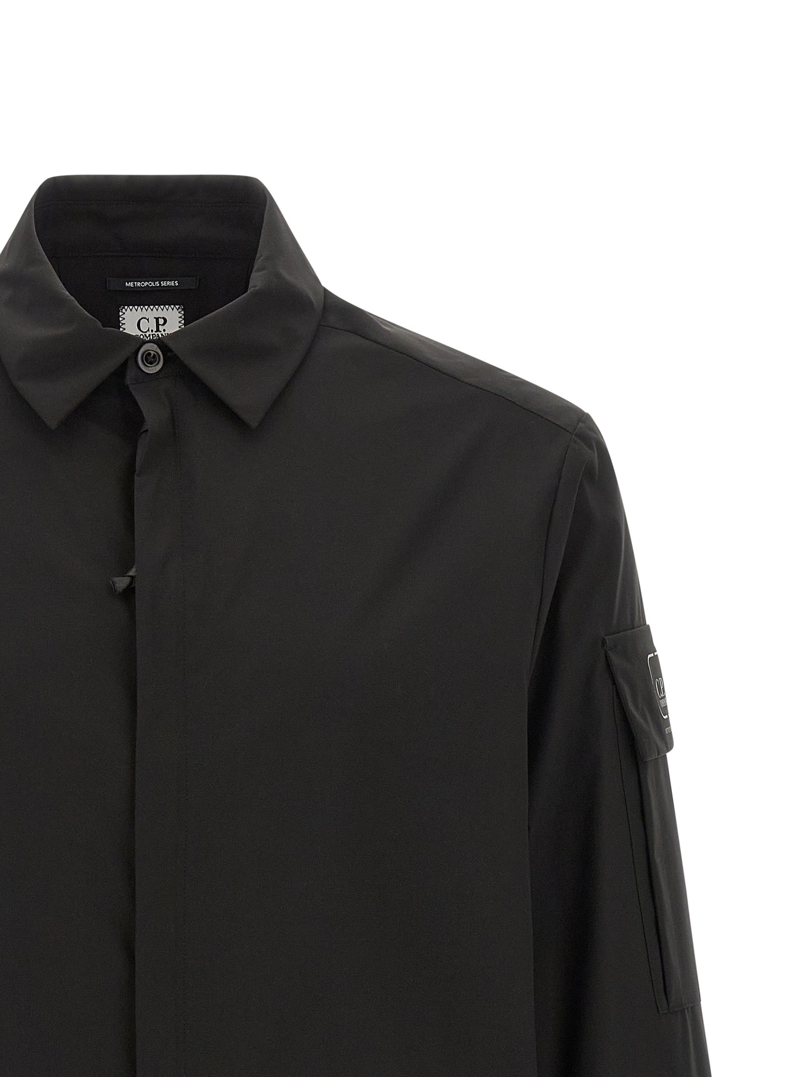 The Metropolis Series overshirt Black Polyester Shirt, Blouse