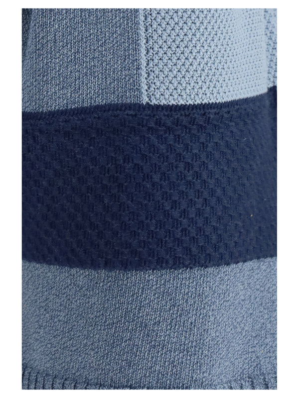Shorts Patchwork Cotton Knit Denim Blue/blue Bermuda