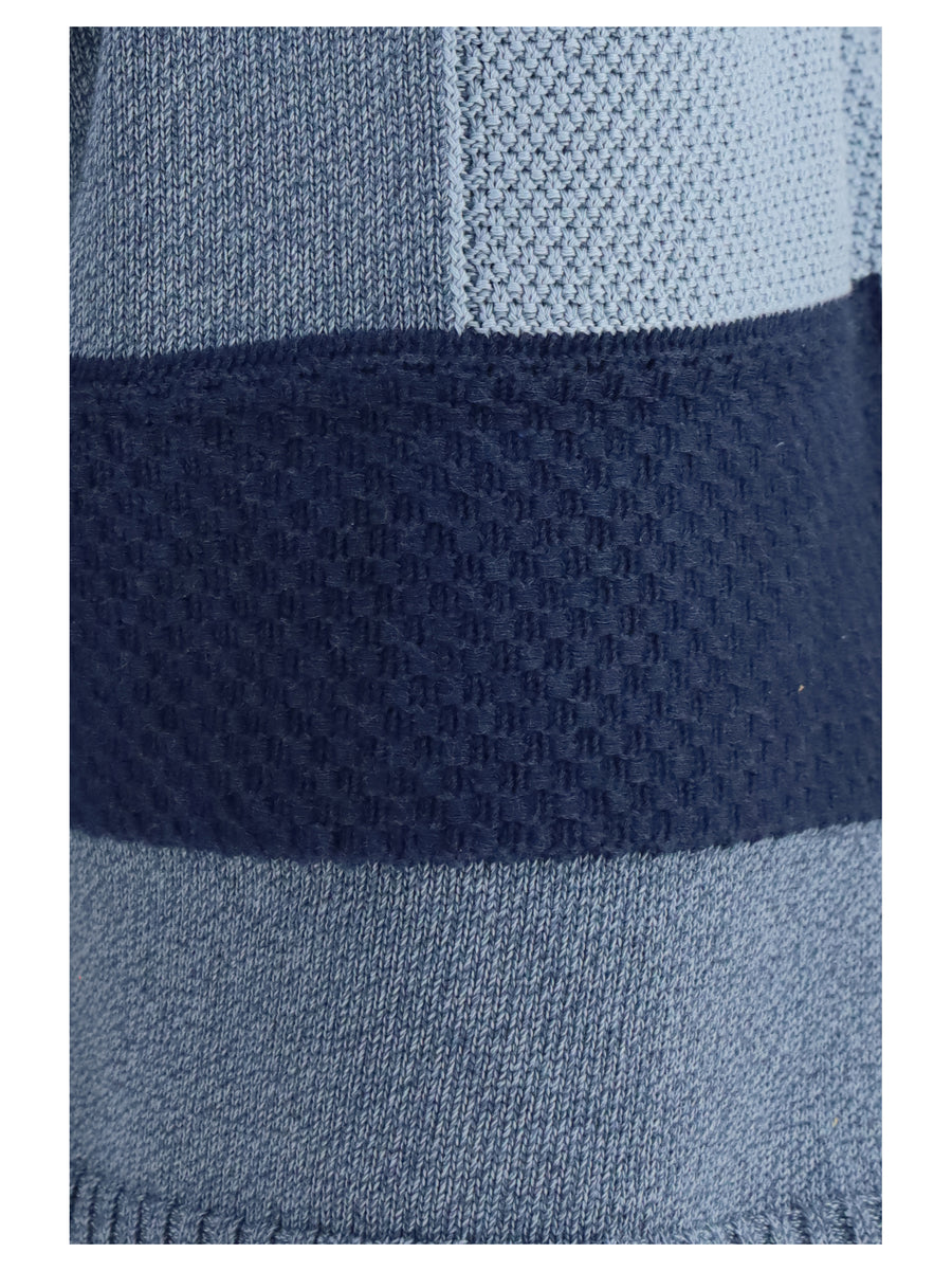 Shorts Patchwork Cotton Knit Denim Blue/blue Bermuda