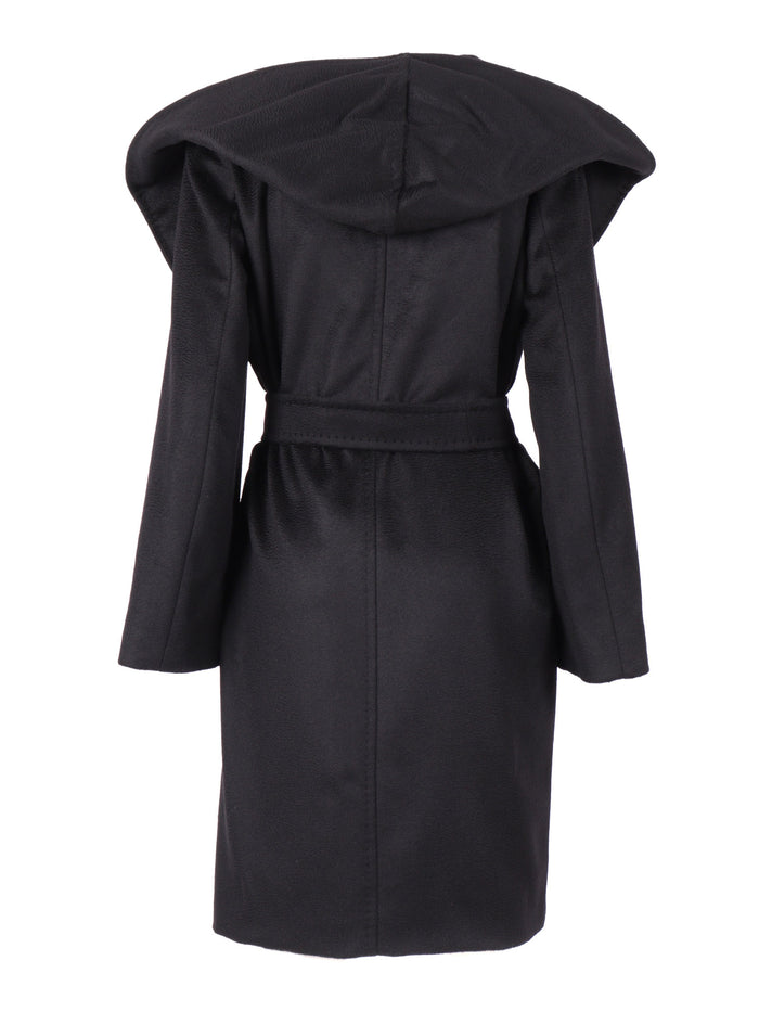 Coat Black Virgin Wool Lining Viscose