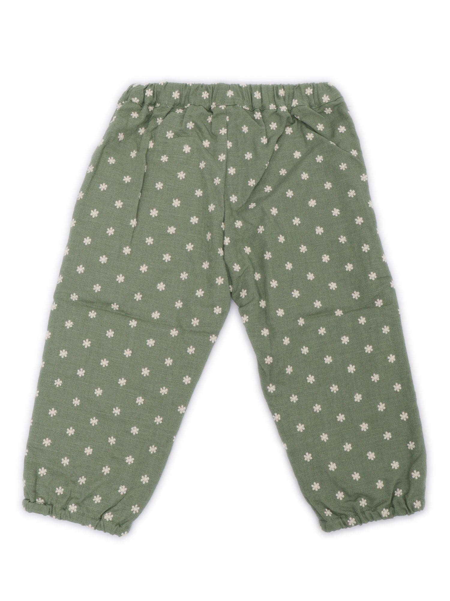 PANTS Green Cotton Linen Lining
