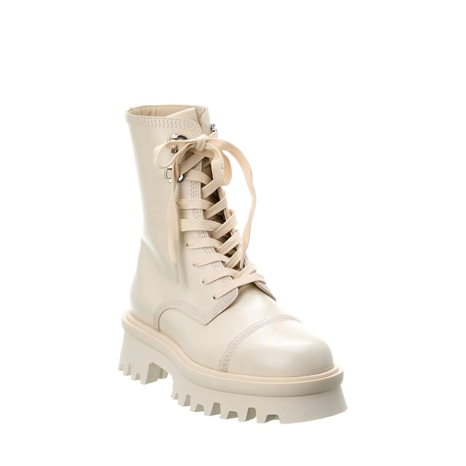 Salvatore Ferragamo Kira Ankle Boots White Calf Leather