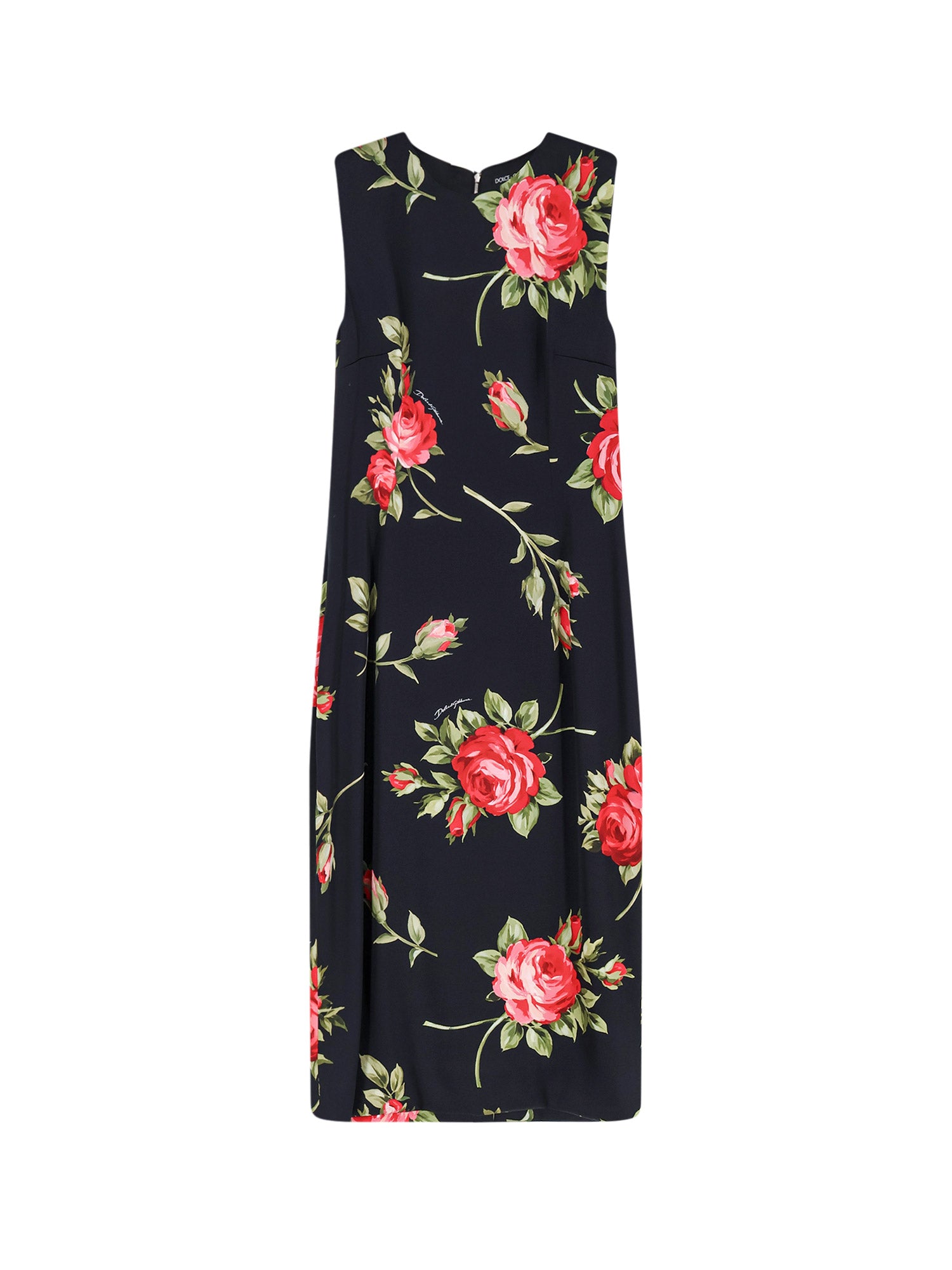 Dolce & Gabbana Dresses Bouquet Rose Nero Viscosa Elastan
