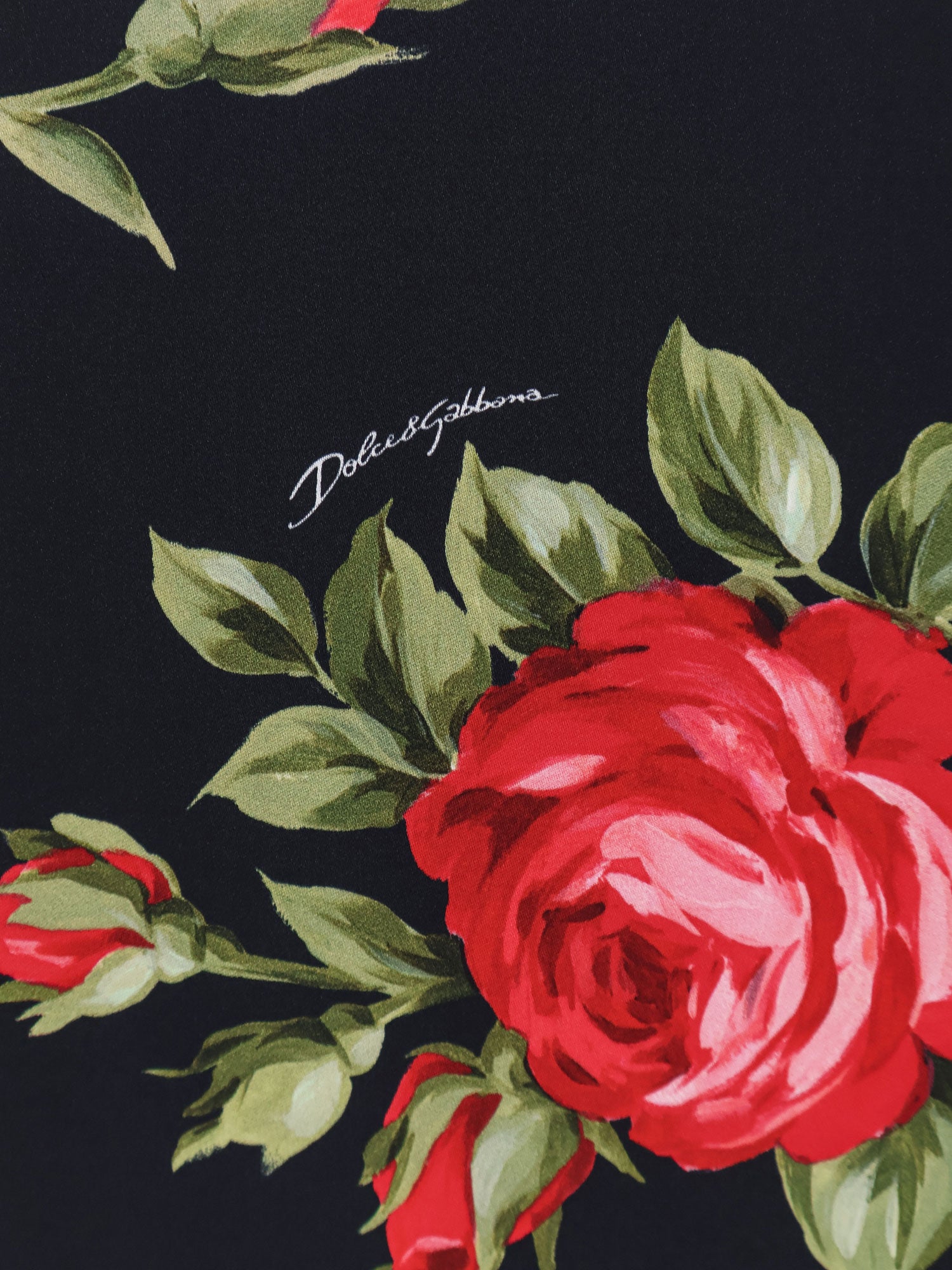 Dolce & Gabbana Dresses Bouquet Rose Nero Viscosa Elastan