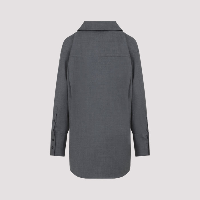 Wool Overshirt Grey Shirt