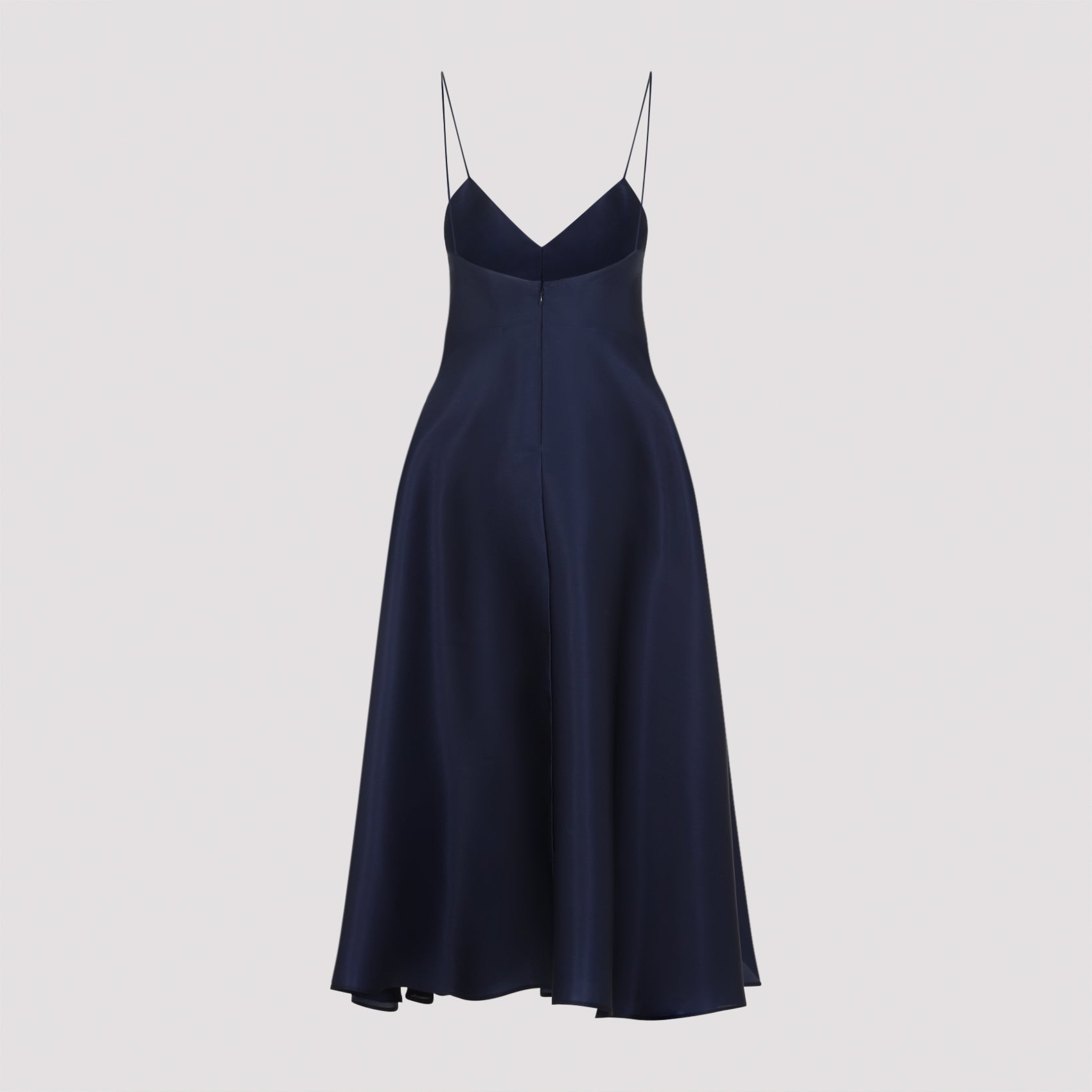 Triple Organza Midi Dress Blue Silk
