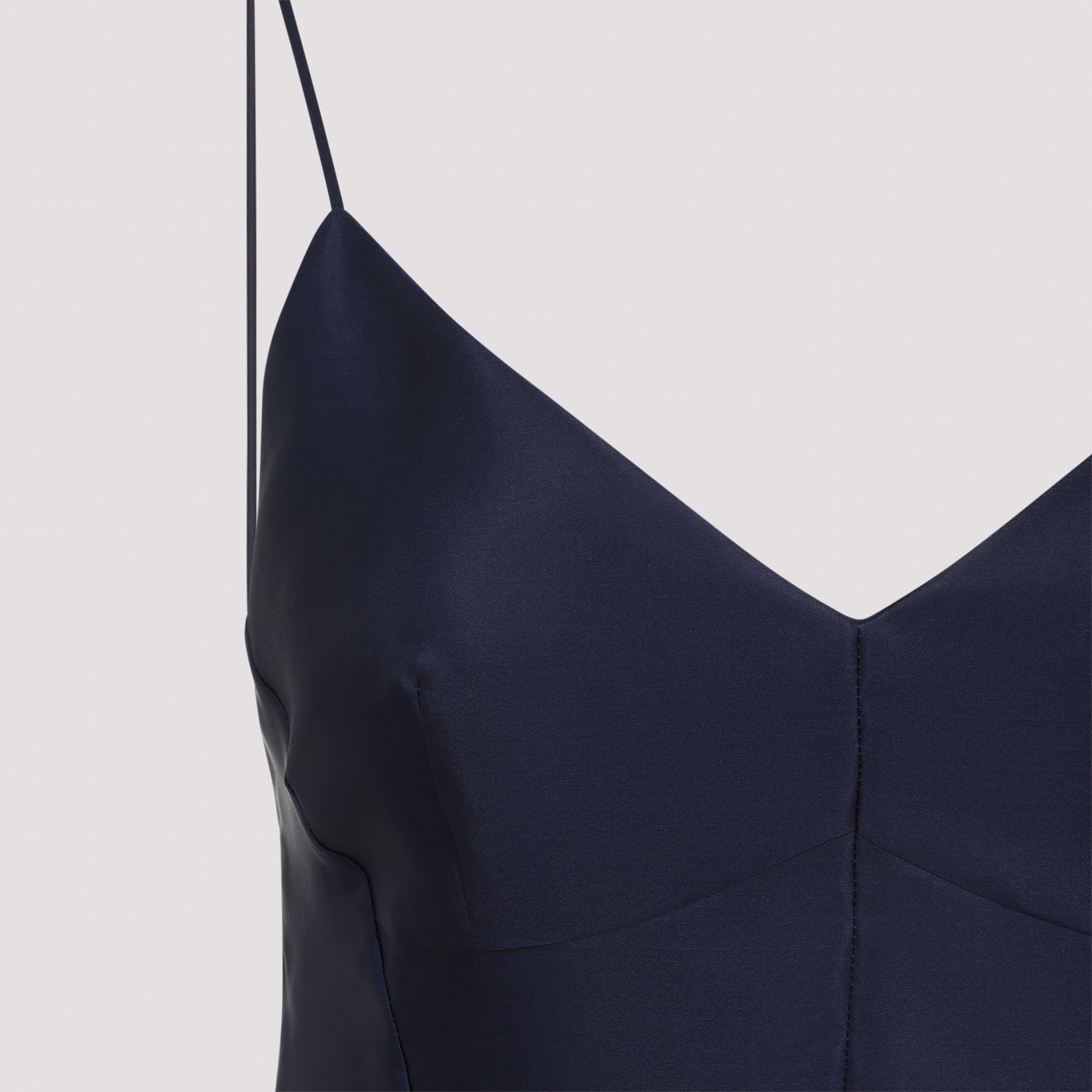 Triple Organza Midi Dress Blue Silk