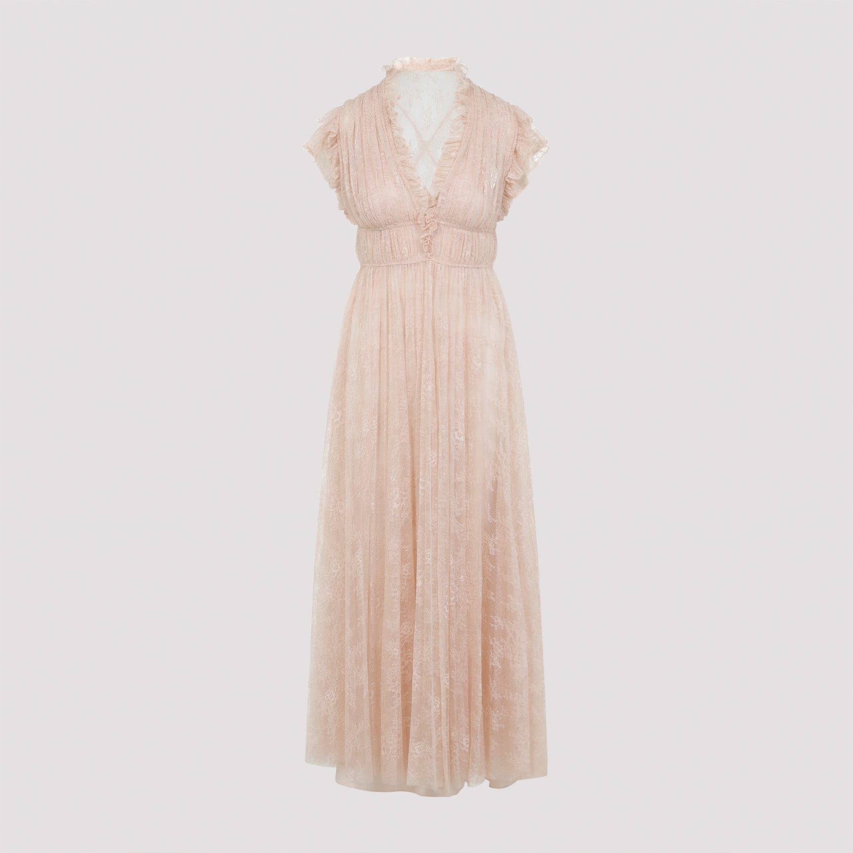 Lace Long Dress Nude & Neutrals Polyamide