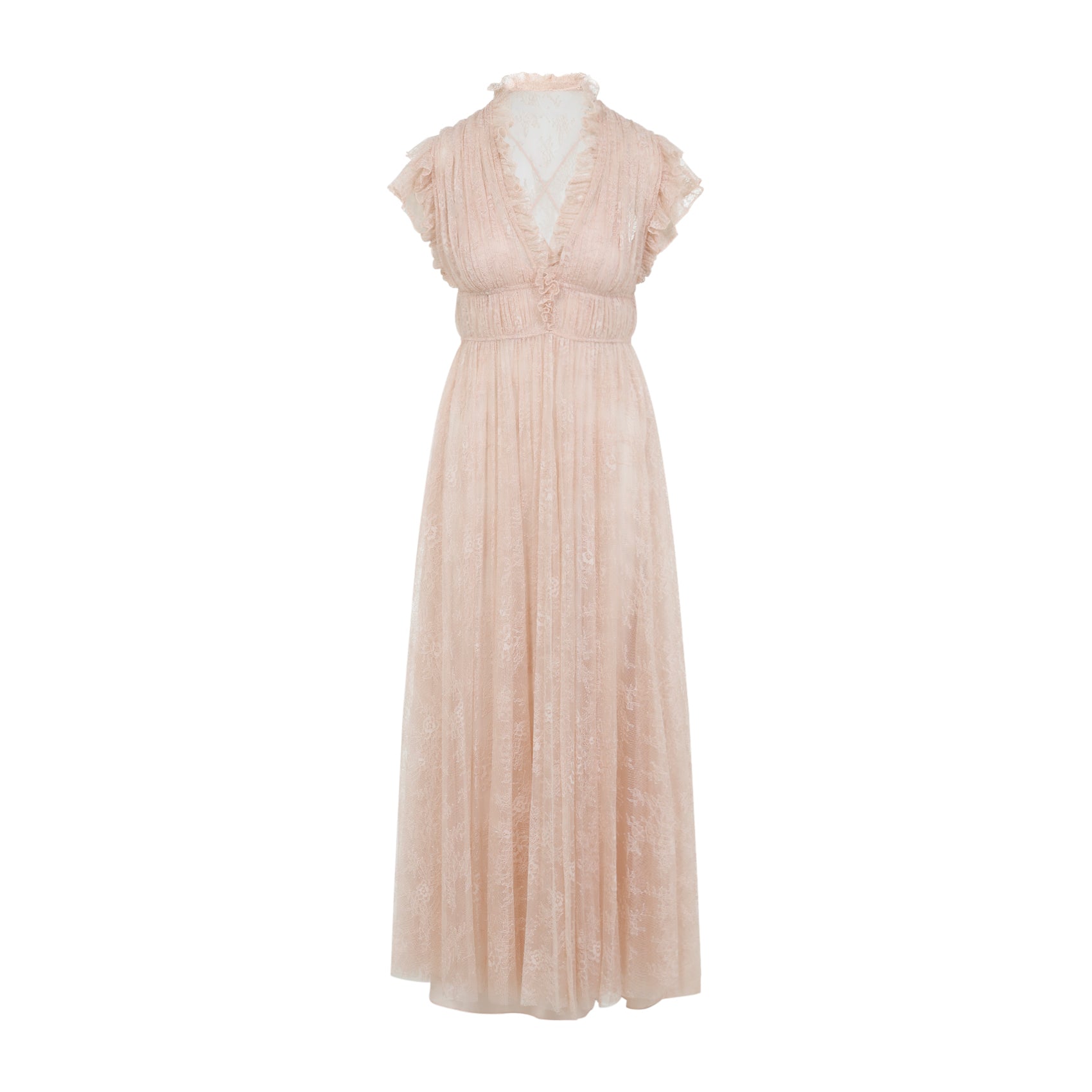Lace Long Dress Nude & Neutrals Polyamide