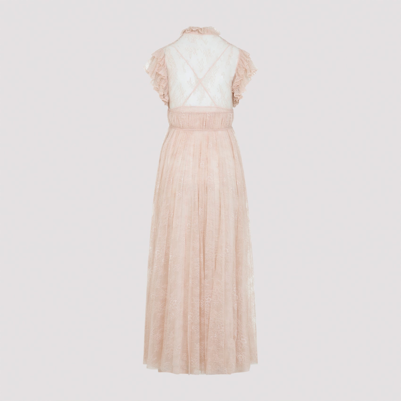 Lace Long Dress Nude & Neutrals Polyamide