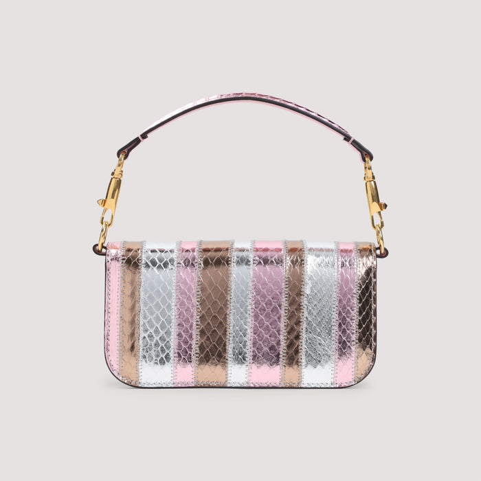 Small Shoulder Bag Pink & Purple Snake Skin