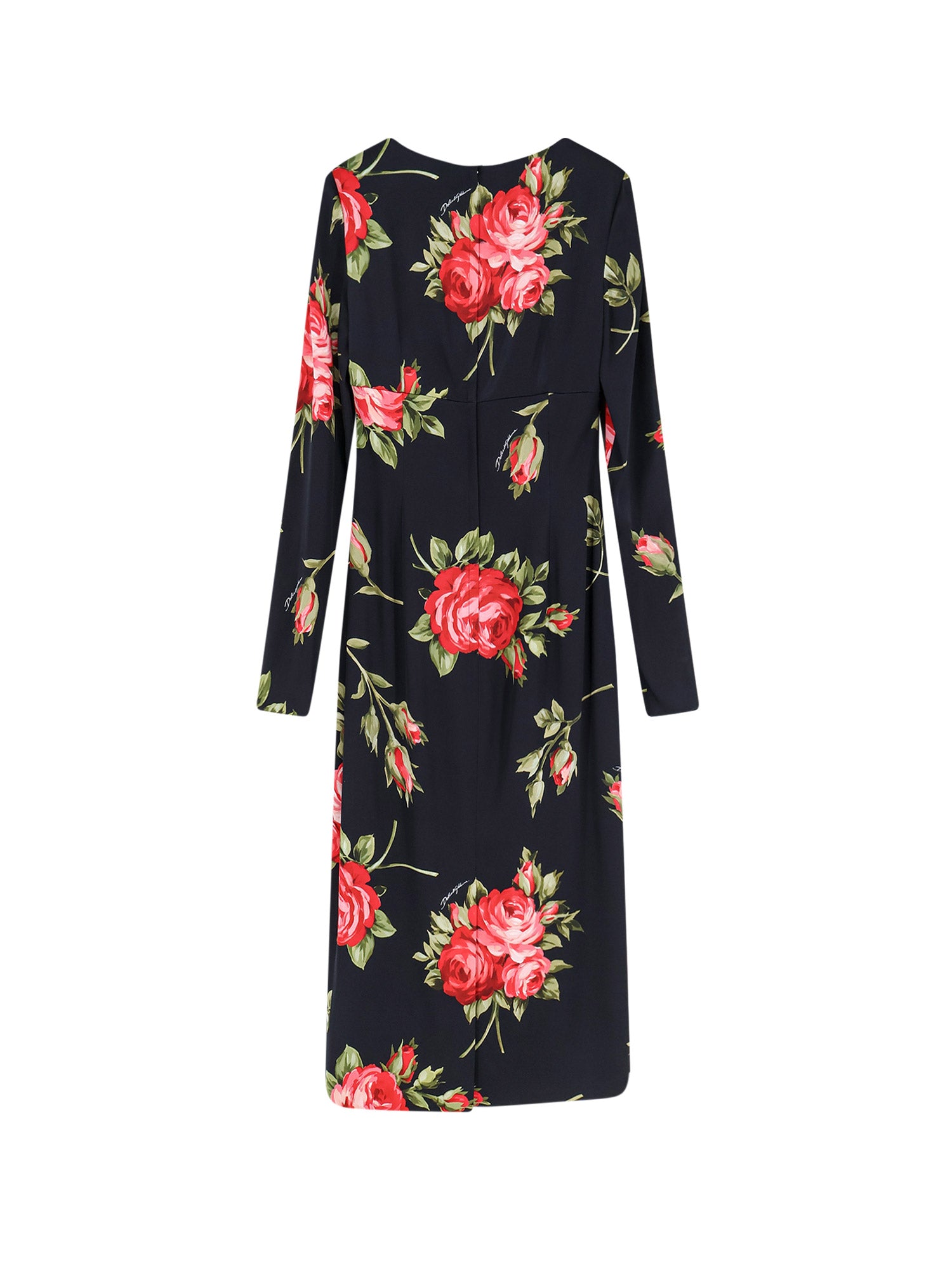 Dolce & Gabbana Dresses Bouquet Rose Nero Viscosa Elastan