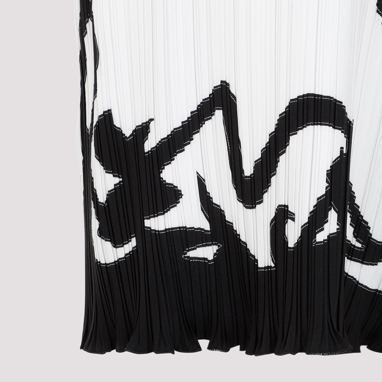 Sleeveless Pleated Midi Dress White Polyester