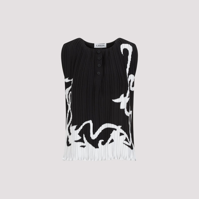 Lanvin Sleeveless Pleated Top Polyester