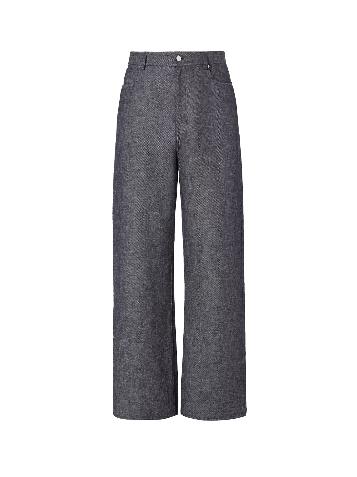 Fendi Jeans Dark Blu Lino Cotone Seta