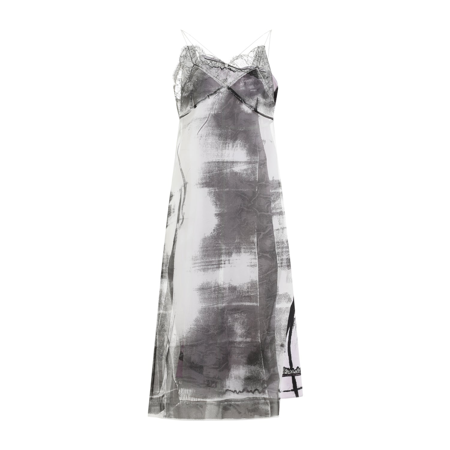 Silk Midi Dress Grey