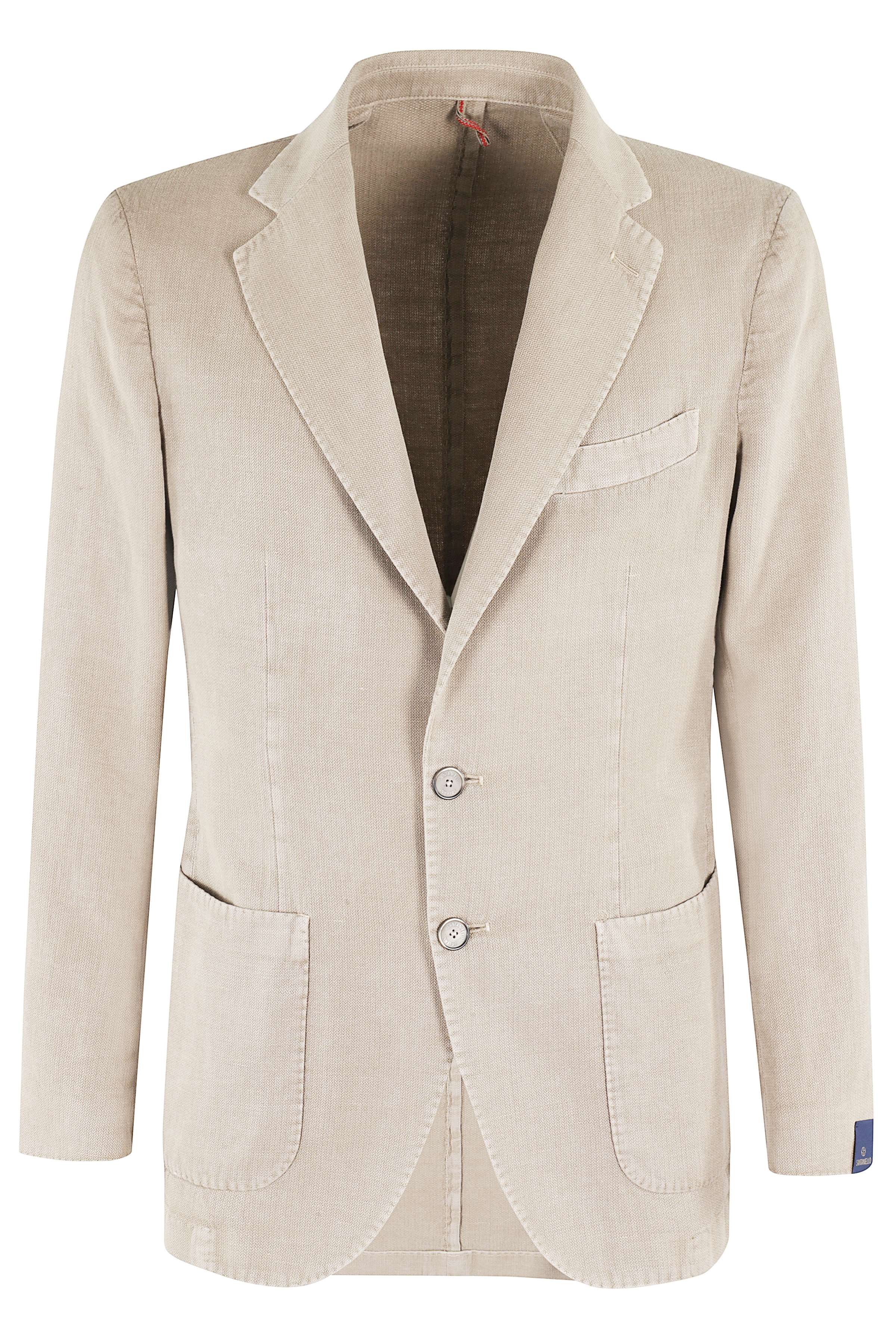 Giacca Due Bottoni Nude & Neutrals Cotone Ramie Lino