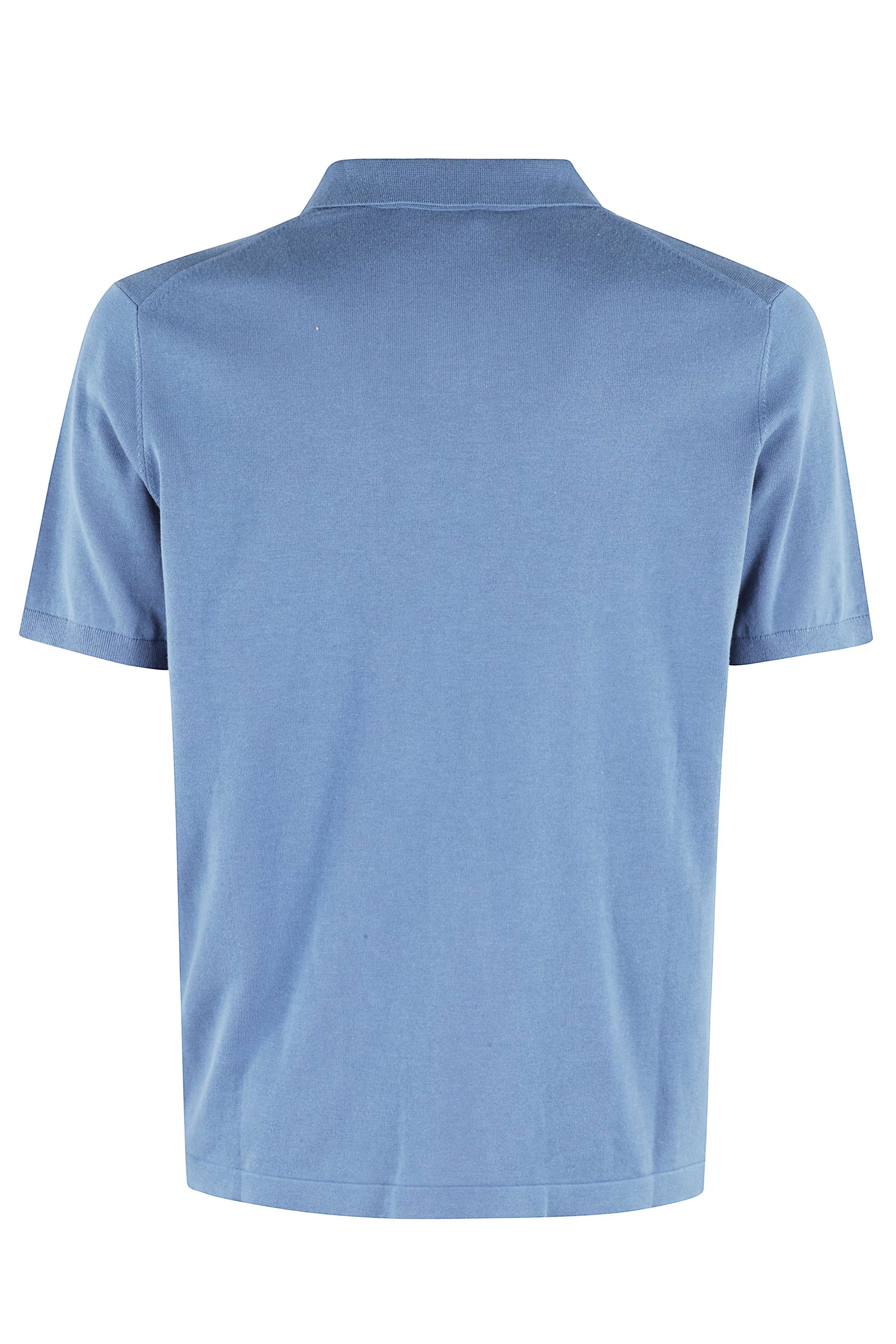 Polo Maglia Collo Skipper Cotone 1filo Blue