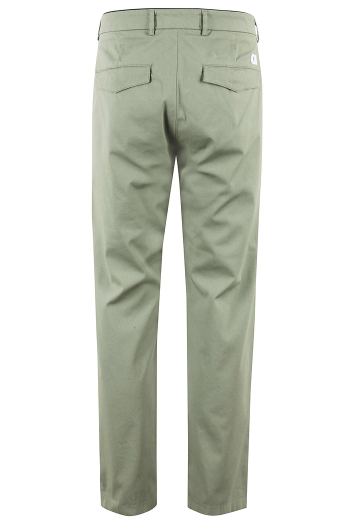 Prince Chino Slim Crop Piquet Green Co Ea Pantaloni