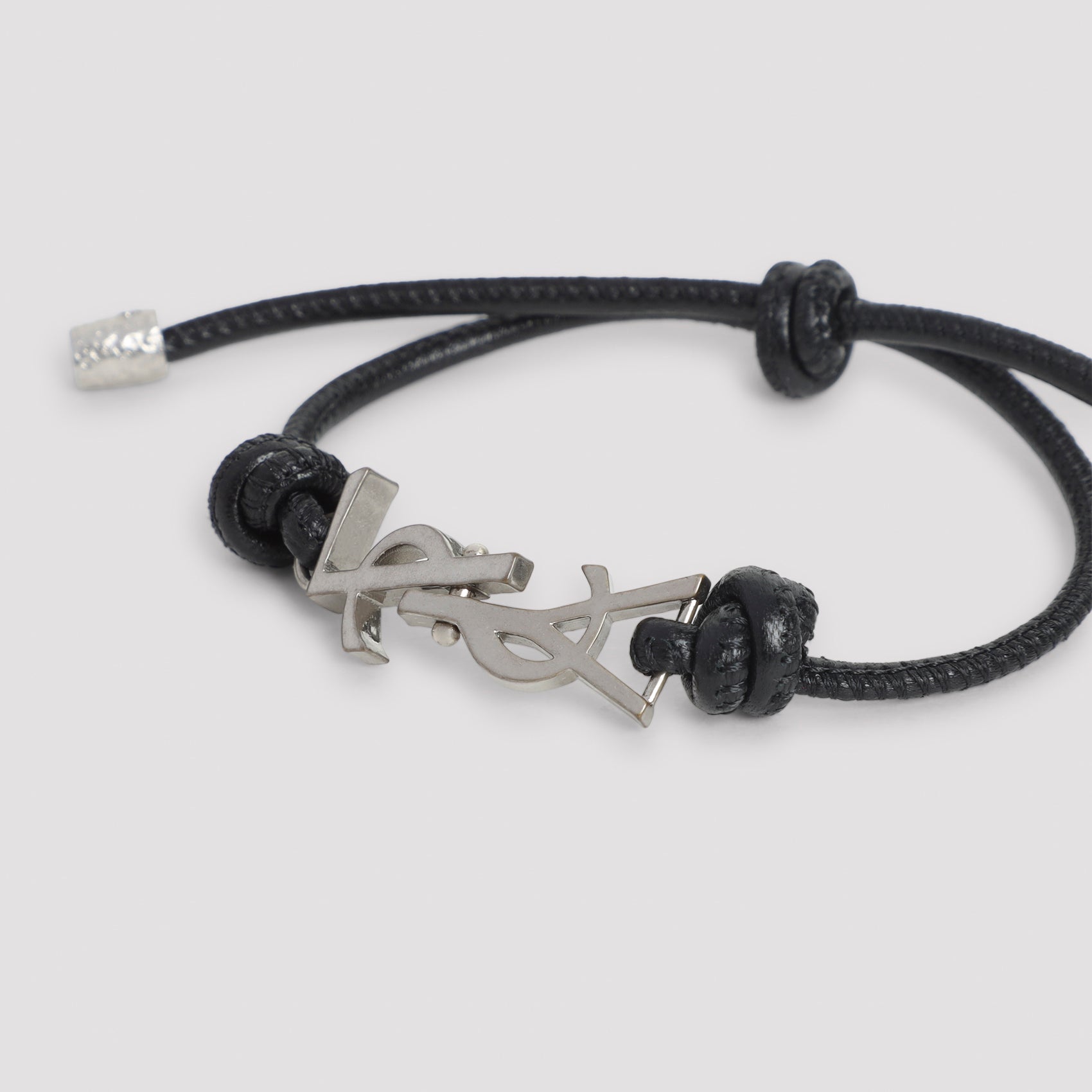 Bracelet Black Leather Metal Jewellery
