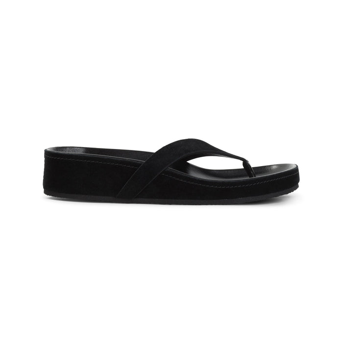 Phoebe Philo Round Flip Flops Black Suede