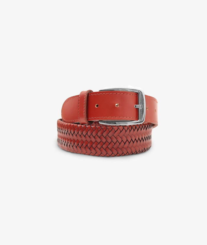 Braided Leather Belt Brown Sport