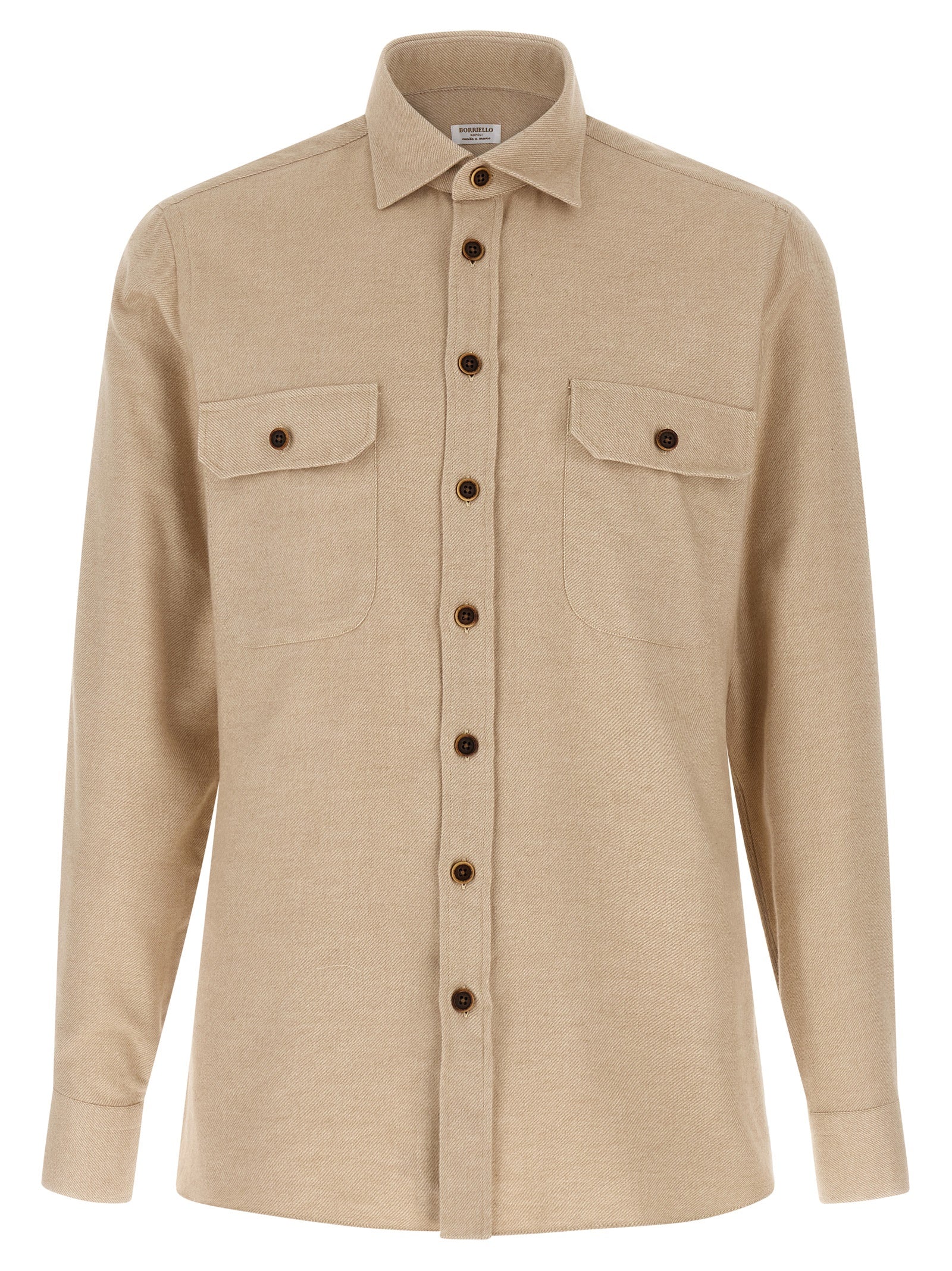 Flannel shirt Beige Cotton Shirt, Blouse